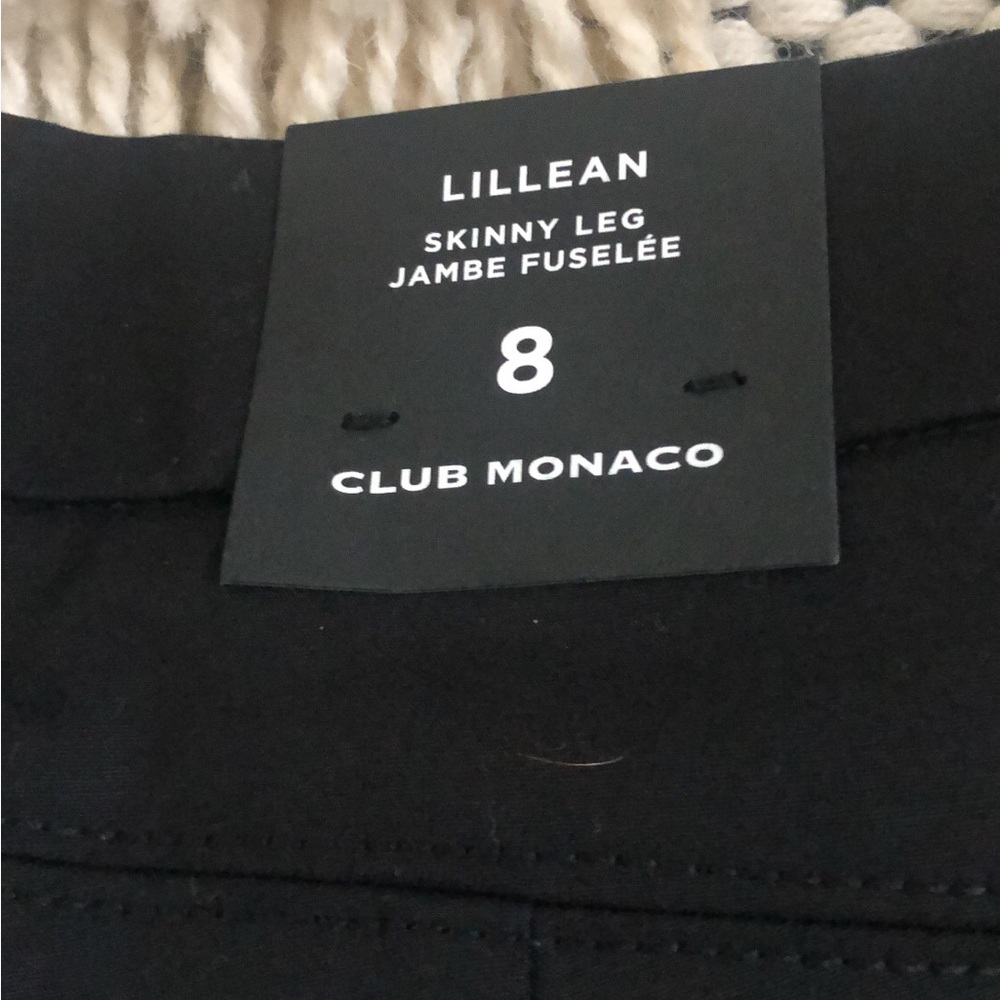 NWT Club Monaco Lillean High-Rise Pant Black Skinny tapered leg Size 8 - Picture 4 of 6
